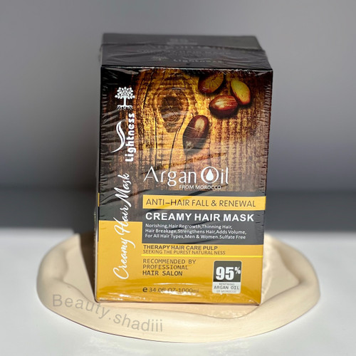 ماسک مو تقویت کننده لایتنس مدل Argan Oil فاقد سولفات حجم 1000 میلی لیتر